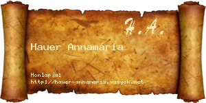 Hauer Annamária névjegykártya